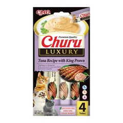 Recompensa Cremoasa pentru Pisici Inaba Churu Luxury Ton si Kreveti King