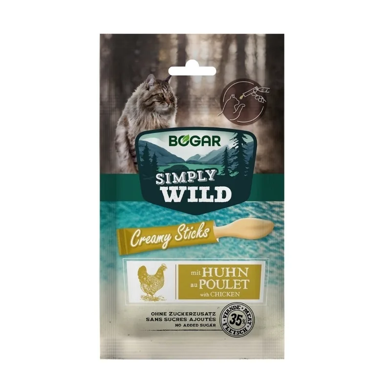 Recompense pentru Pisici Bogar Simply Wild Creamy Sticks 5x15g Somon