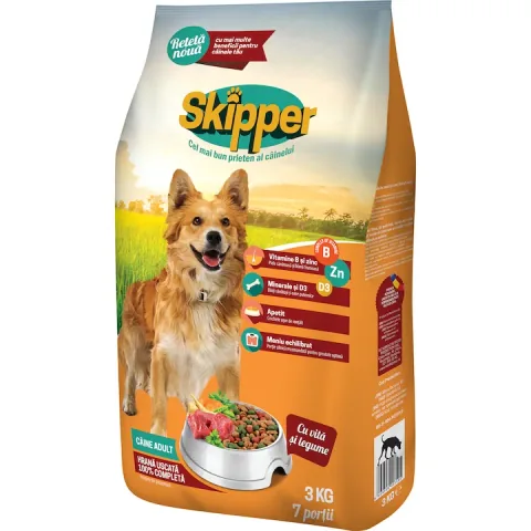 Hrana Uscata pentru Caini Skipper Vita si Legume 3kg