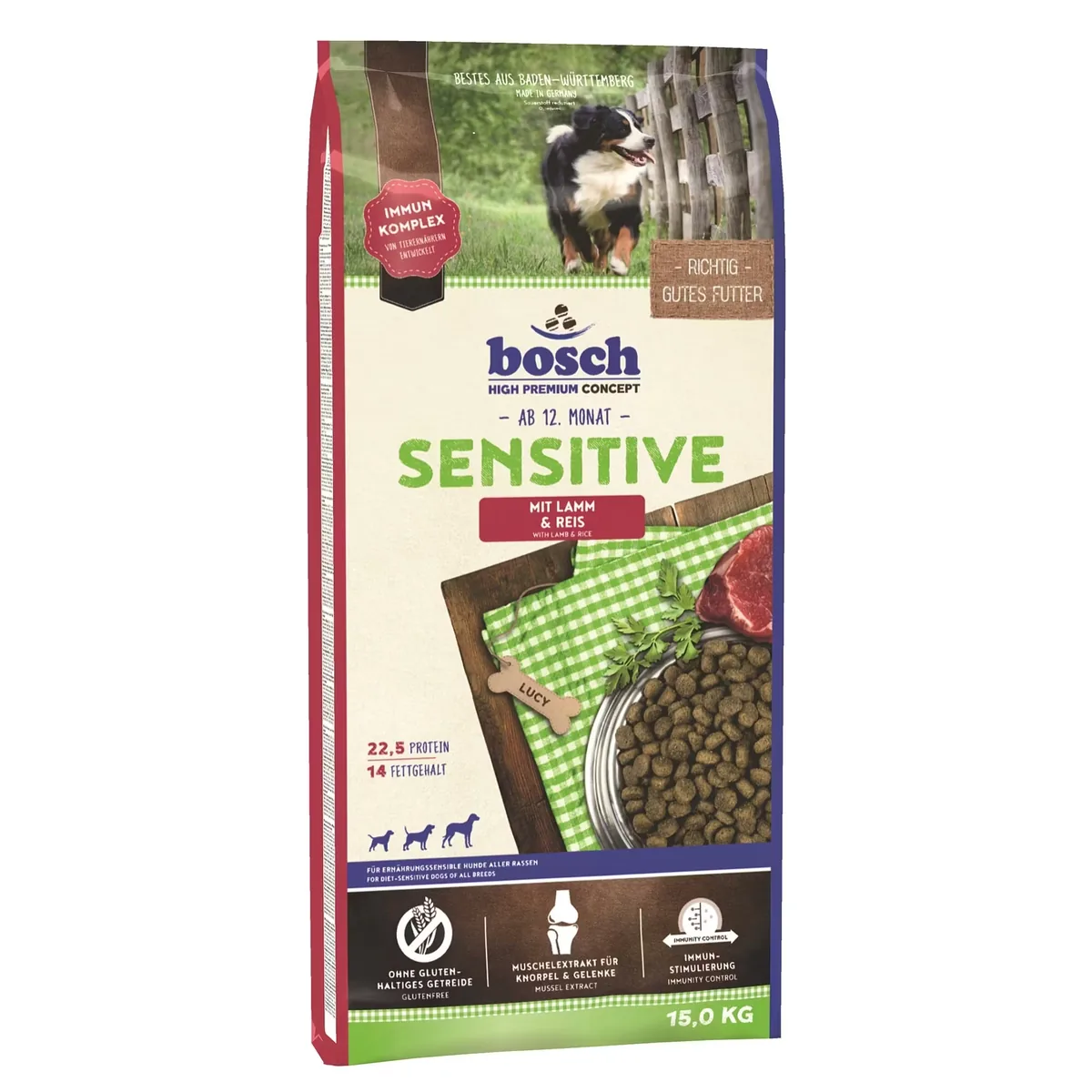 Hrana Uscata pentru Caini Bosch Sensitive Miel si Orez 15kg