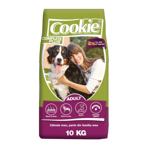 Hrana Uscata pentru Caini Cookie Complete Plus Adult Vita si Legume 10kg