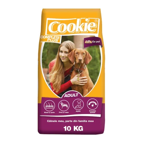 Hrana Uscata pentru Caini Cookie Complete Plus Adult Pui 10kg + 2kg