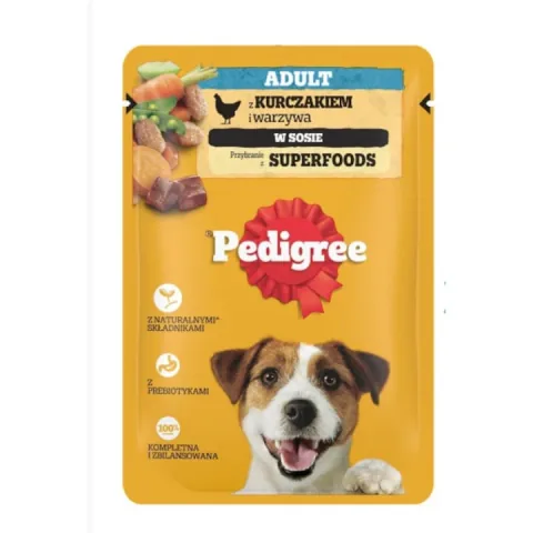 Hrana Umeda pentru Caini Adulti Pedigree Pui si Legume in Sos 100g
