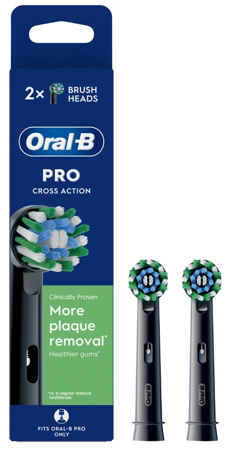Capete de Rezervă Oral-B Cross Action 2 Bucăți Negru