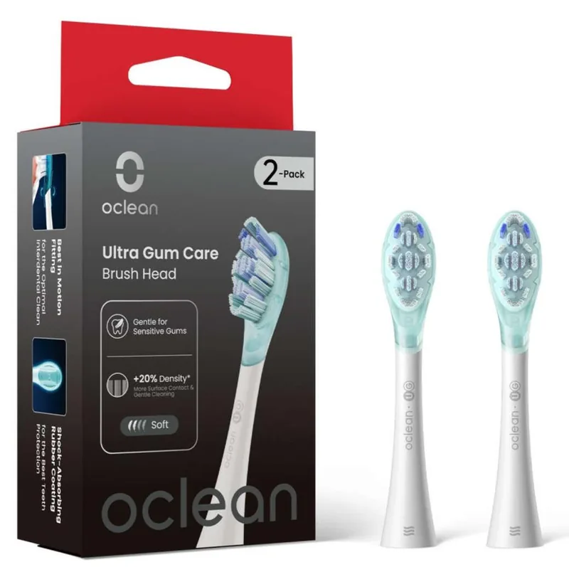 Capete de Perie Oclean Ultra Gum Care 2 Bucăți Alb