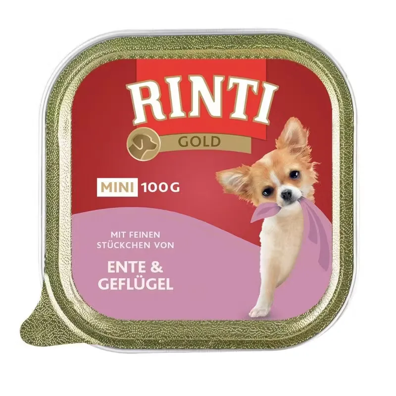 Pate pentru Caini Rinti Gold Mini Rata si Pui 100g