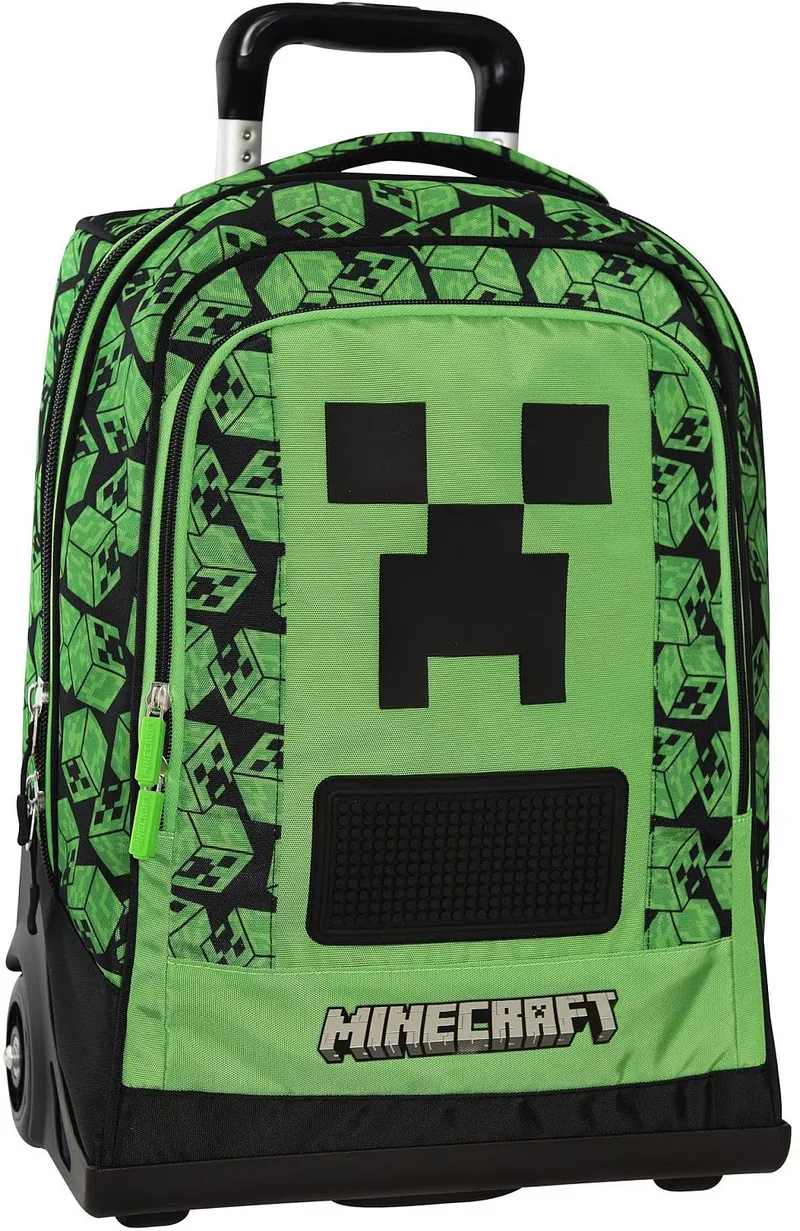 Rucsac cu Roti Panini Minecraft Premium Creepers 33L