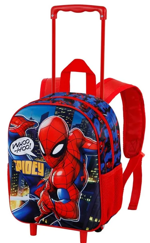 Rucsac de Gradinita cu Roti Karactermania Spider-Man Mighty 3D