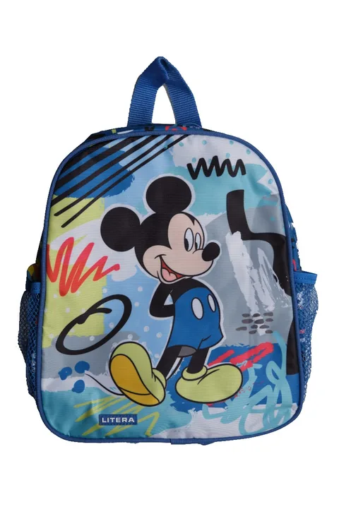 Rucsac de Gradinita Litera Mickey Mouse cu 2 Buzunare 30x26x10cm