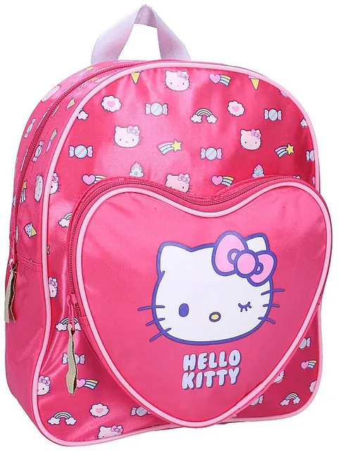 Rucsac de Gradinita Vadobag Hello Kitty Follow The Rainbow Buzunar Inima