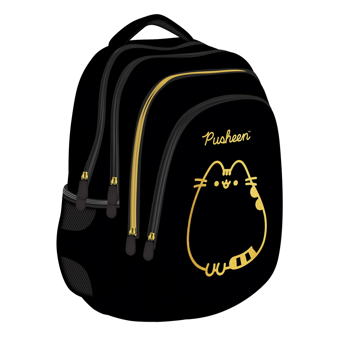 Rucsac Majewski BP06 Pusheen 2 Compartimente 42x31x22cm Negru Auriu