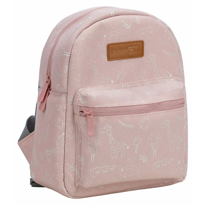 Rucsac pentru Copii FreeON Small Animals 21x9x27cm Dusty Pink