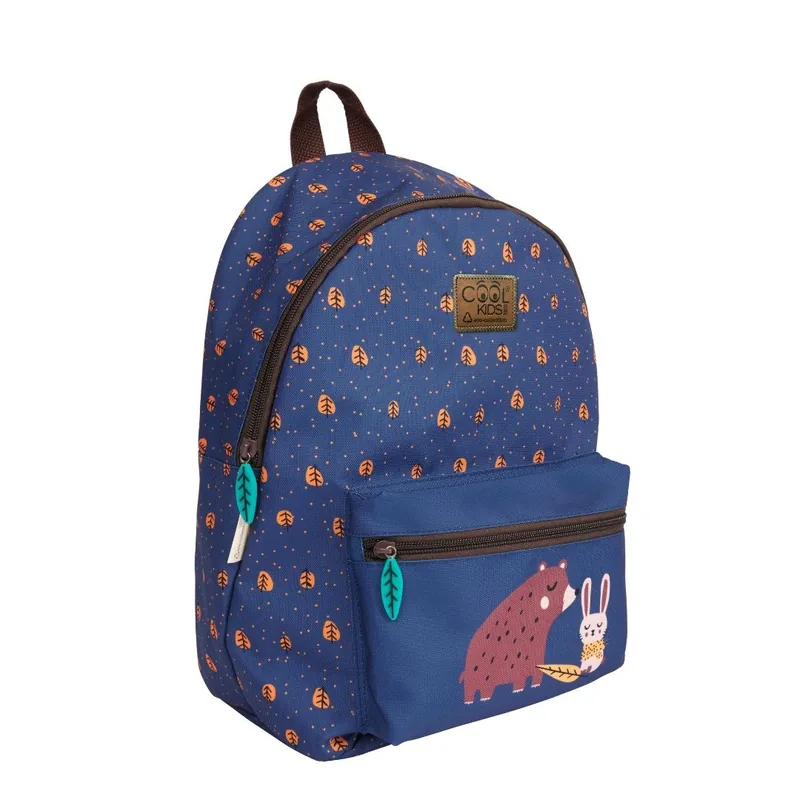 Rucsac Perletti Cool Kids Urs si Iepure 36x25x15cm Albastru