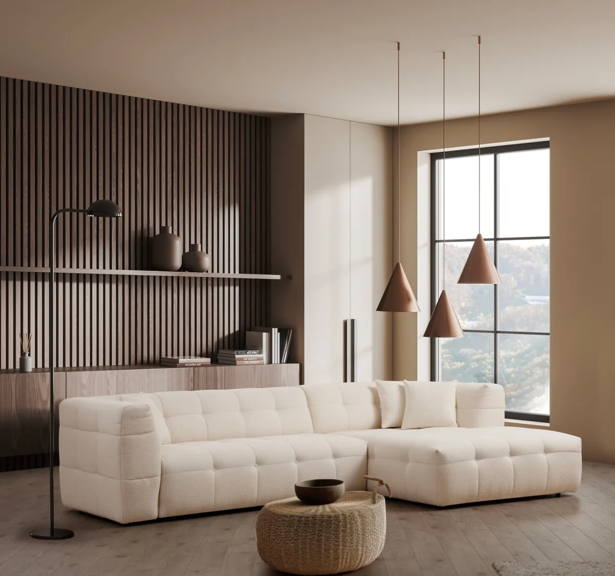 Salvador Cady Coltar Modular Dreapta Bej 300x150x72cm