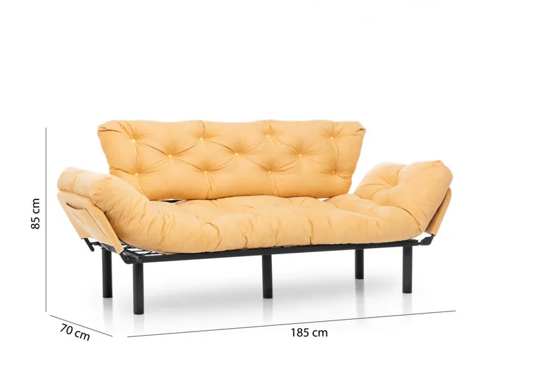 Salvador Canapea Extensibila 3 Locuri Nitta Triple Mustard - imagine 4