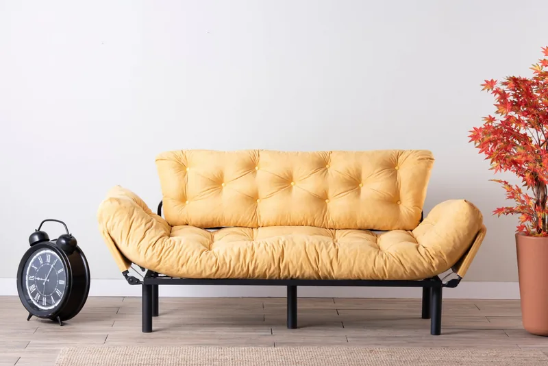 Salvador Canapea Extensibila 3 Locuri Nitta Triple Mustard - imagine 6