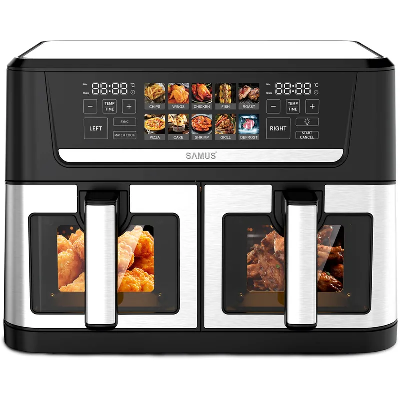 Friteuza dubla cu aer cald Samus AF12TWIN-S2800DW 2800W Negru/Inox