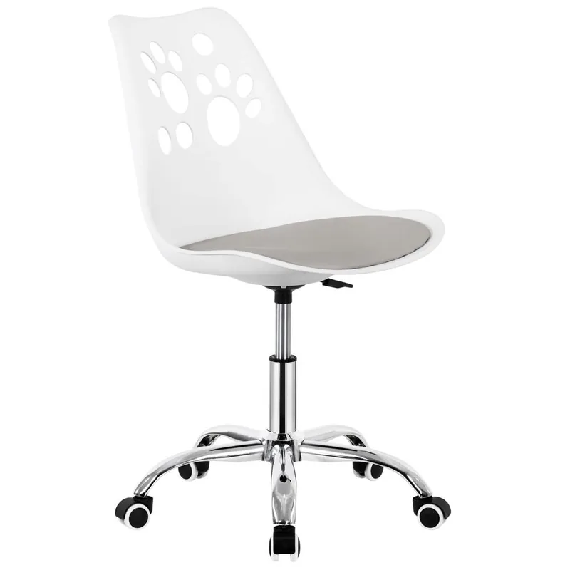 Scaun Birou Brius Copii Ergonomic Reglabil 120kg 90x49x48cm Alb Gri