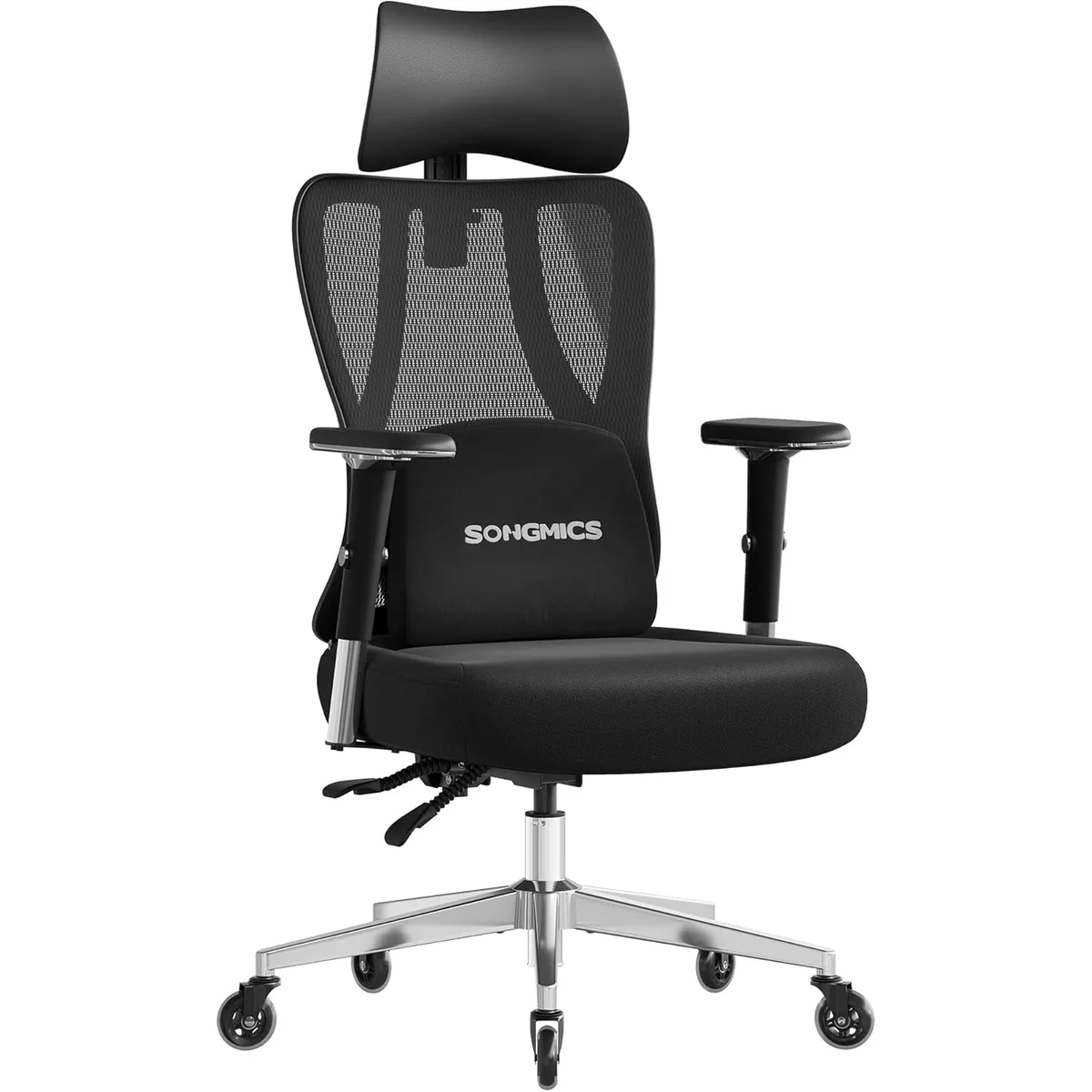 Scaun Birou Brius Ergonomic Profesional Suport Lombar Tetiera 2D 150kg Negru