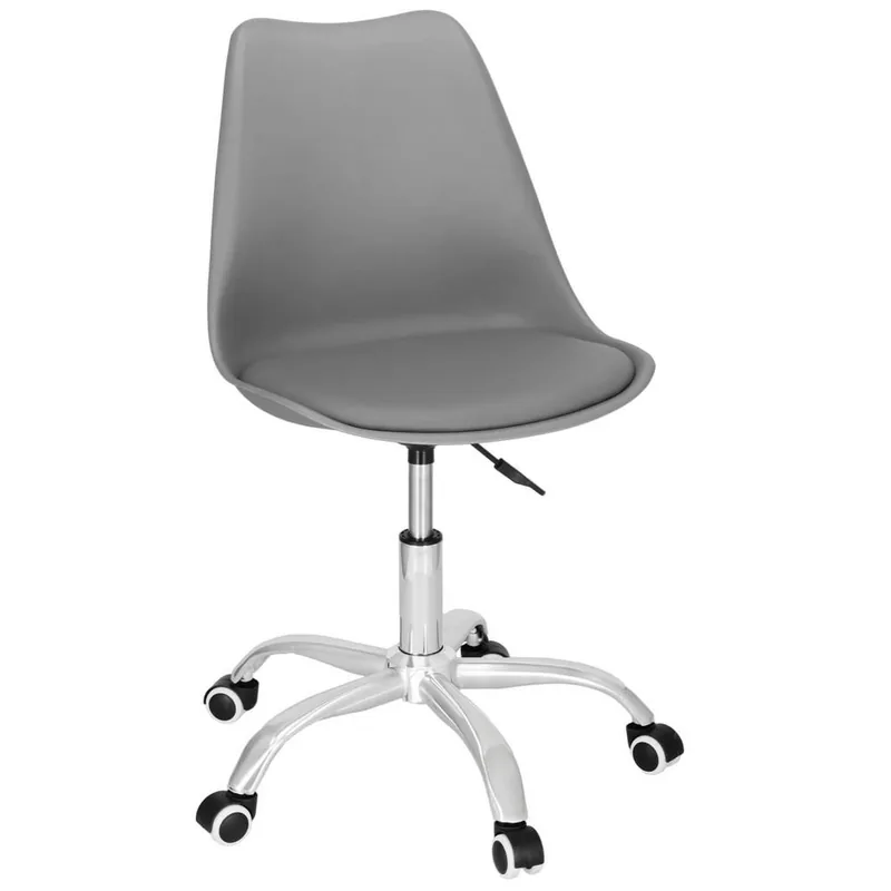 Scaun de Birou Brius Piele Ecologica Rotativ Reglabil 150kg Baza Otel Gri