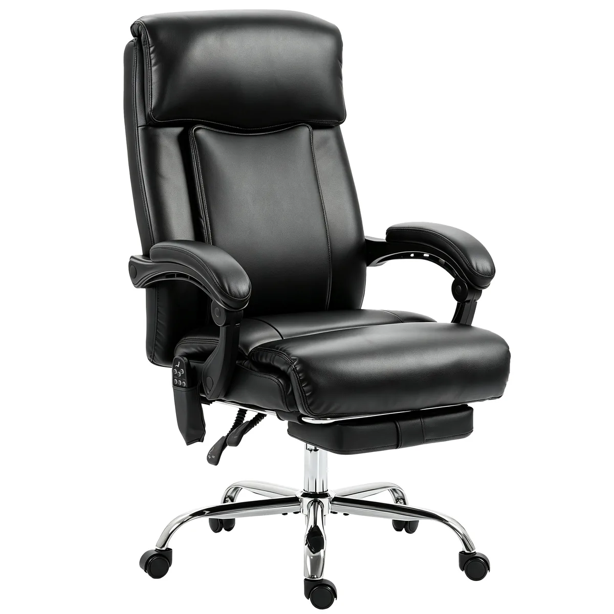 Scaun de Birou Homcom cu Masaj Vibrant si Incazire Negru