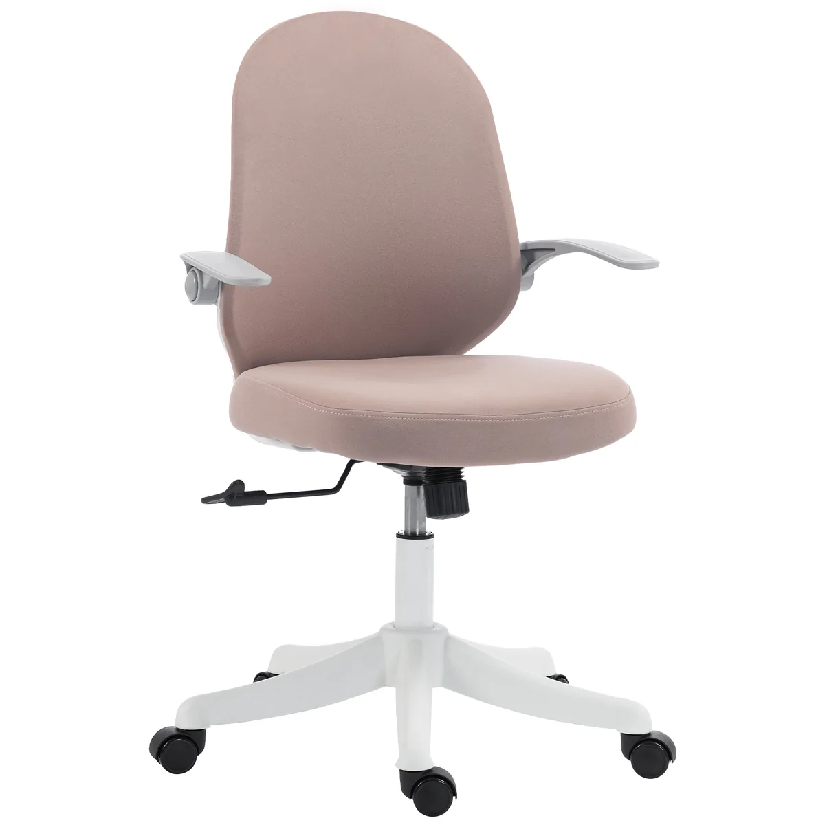 Scaun de Birou HOMCOM Ergonomic cu Brațe Rabatabile Mesh Roz