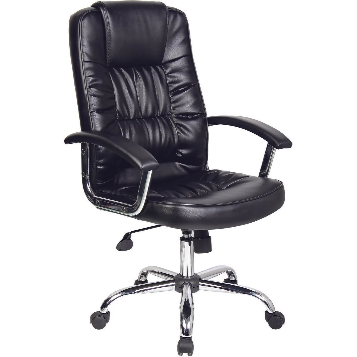 Scaun de Birou Office Products Cyprus Piele Ecologica Brate Metalice Rotile Negru