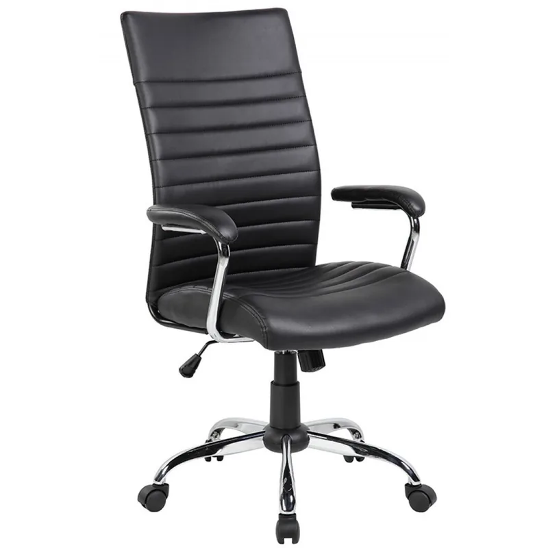 Scaun de Birou Office Products Ibiza Piele Ecologica Brate Plastic Rotile Negru