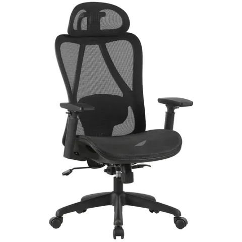Scaun de Birou Office Products Kalamos Brate Plastic Rotile Mesh Textil Negru