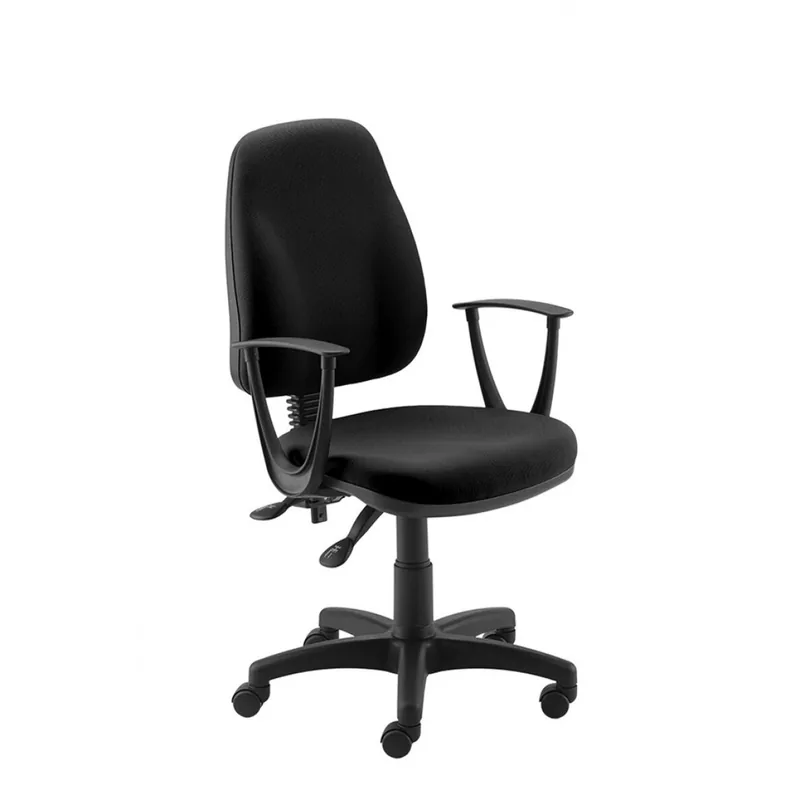 Scaun de Birou Office Products Paros Brate Plastic Rotile Stofa Negru