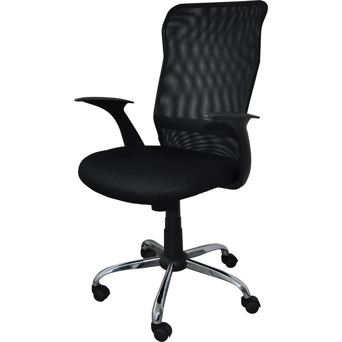 Scaun de Birou Office Products Rhodos Brate Plastic Rotile Mesh Textil Negru