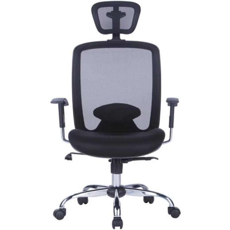 Scaun de Birou Office Products Samos Brate Plastic Rotile Mesh Textil cu Tetiera Negru