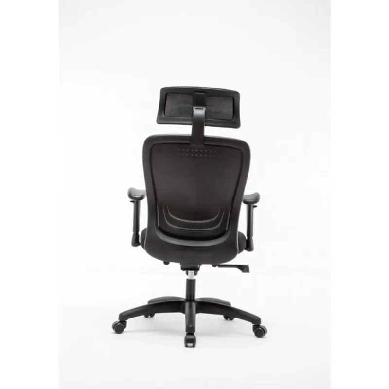 Scaun de Birou Office Products Santorini Piele Ecologica Cu Tetiera Brate Plastice Rotile Negru
