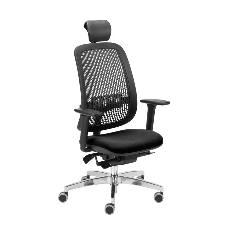 Scaun de Birou Office Products Skiathos Brate Plastic Mesh Textil Negru