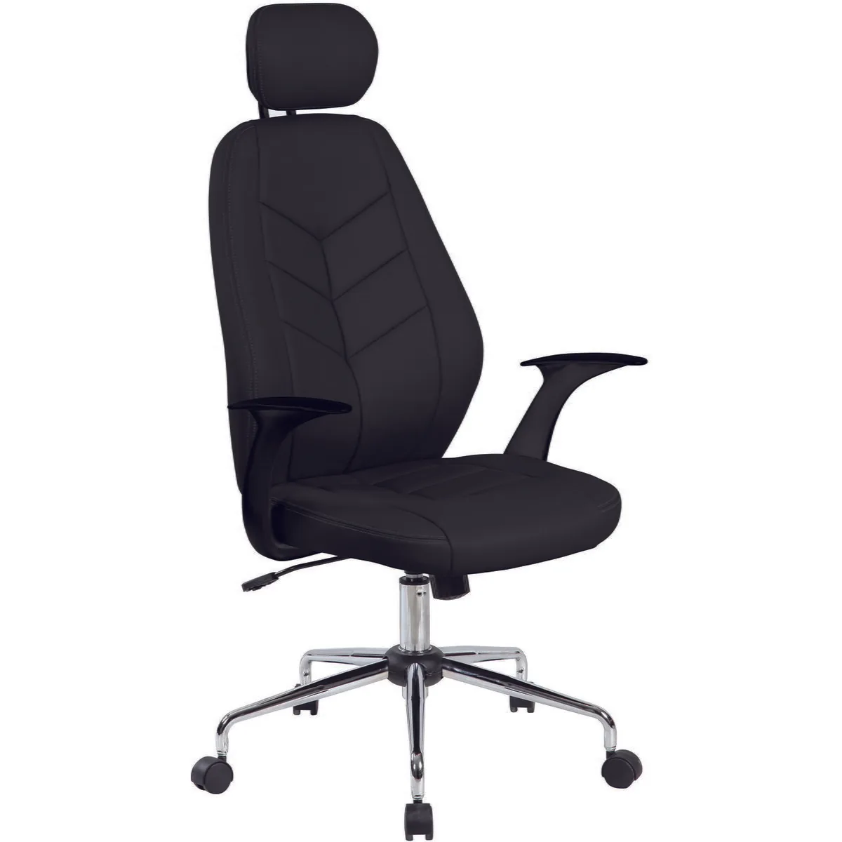 Scaun de Birou Office Products Tenerife Piele Ecologica Brate Plastic Rotile Negru