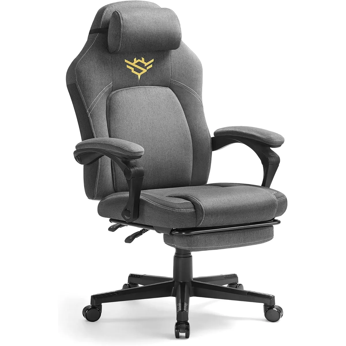 Scaun Gaming Brius Ergonomic cu Suport Picioare Bumbac si In Gri