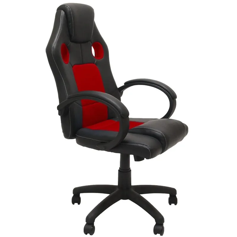 Scaun Gaming TOP E SHOP Captusit Spatar Cotiera Tetiera Roti Negru/Rosu