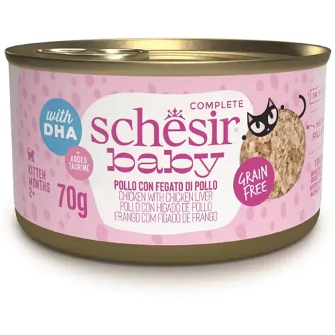 Hrana Umeda Pisici Schesir Baby Cat Pui si Ficat 70g