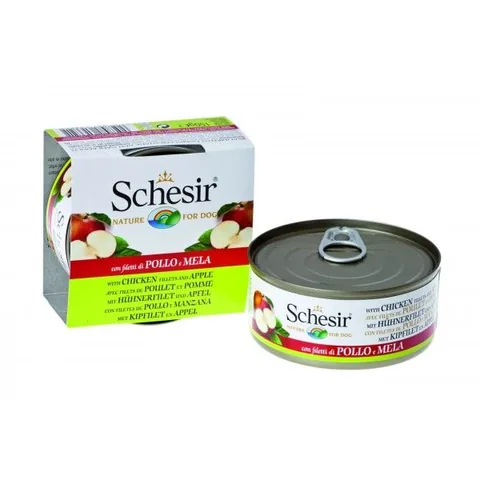 Conserva pentru Câini Schesir Fructe Pui si Mere 150g