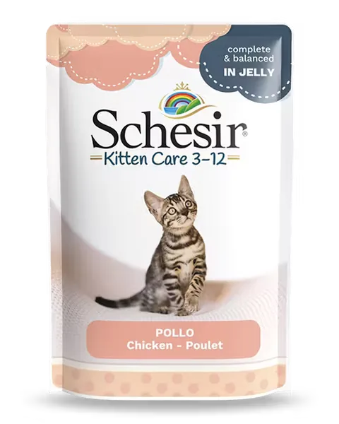 Hrana Umeda pentru Pisici Schesir Kitten Chicken Fillets in Jelly 85g
