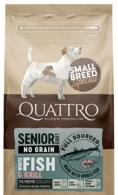 Hrana Uscata Pentru Caini Quattro Dog Small Breed No Grain Senior 7kg