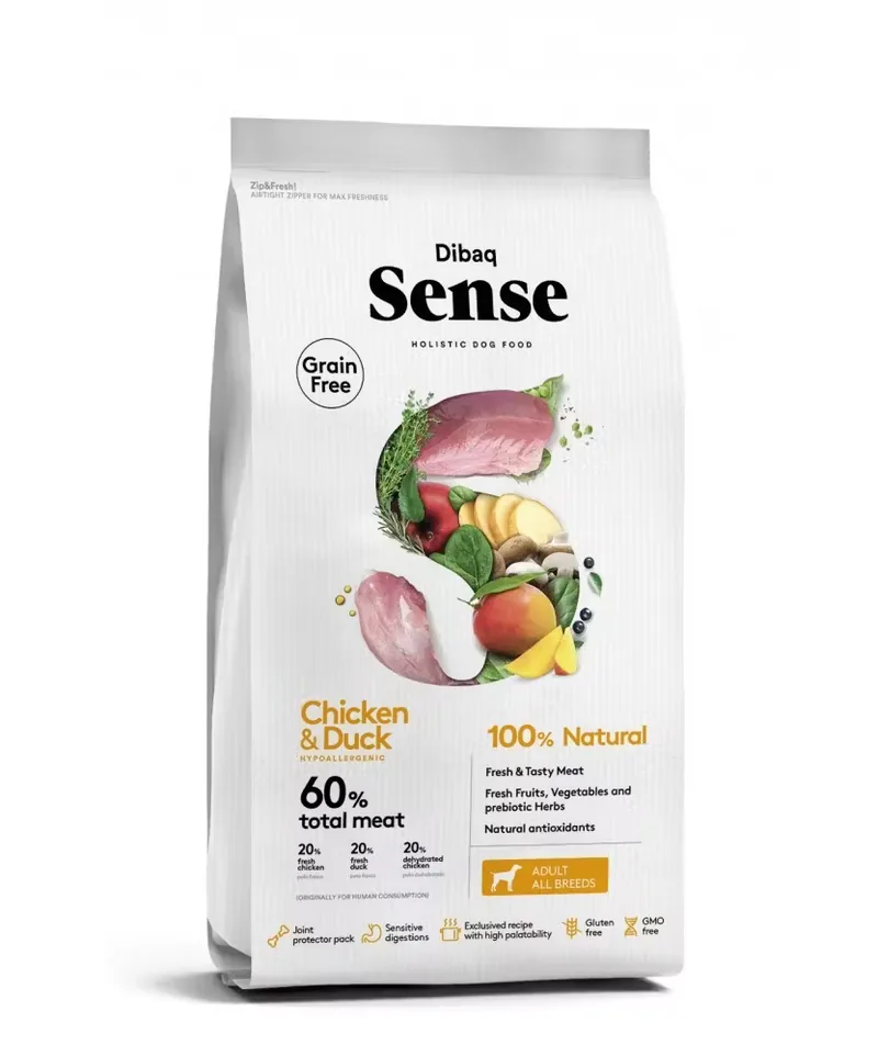 Hrana Uscata de Caini Dibaq Grain Free Sense Chicken & Duck Adult 12kg