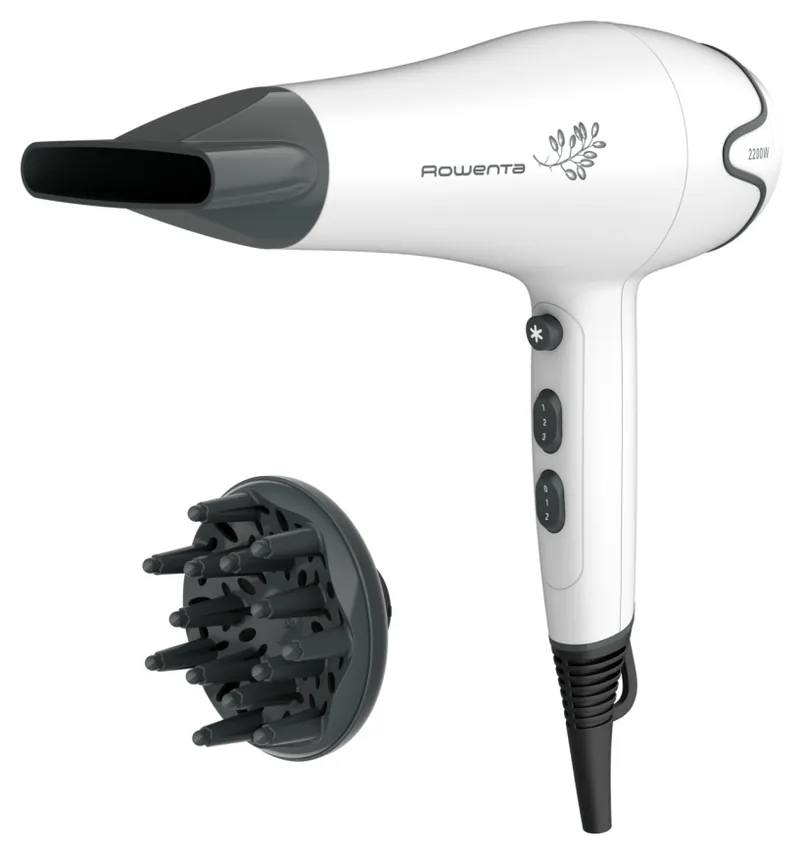 Uscător de Păr Rowenta Pure Collection 2200W 3 Trepte Negru Alb