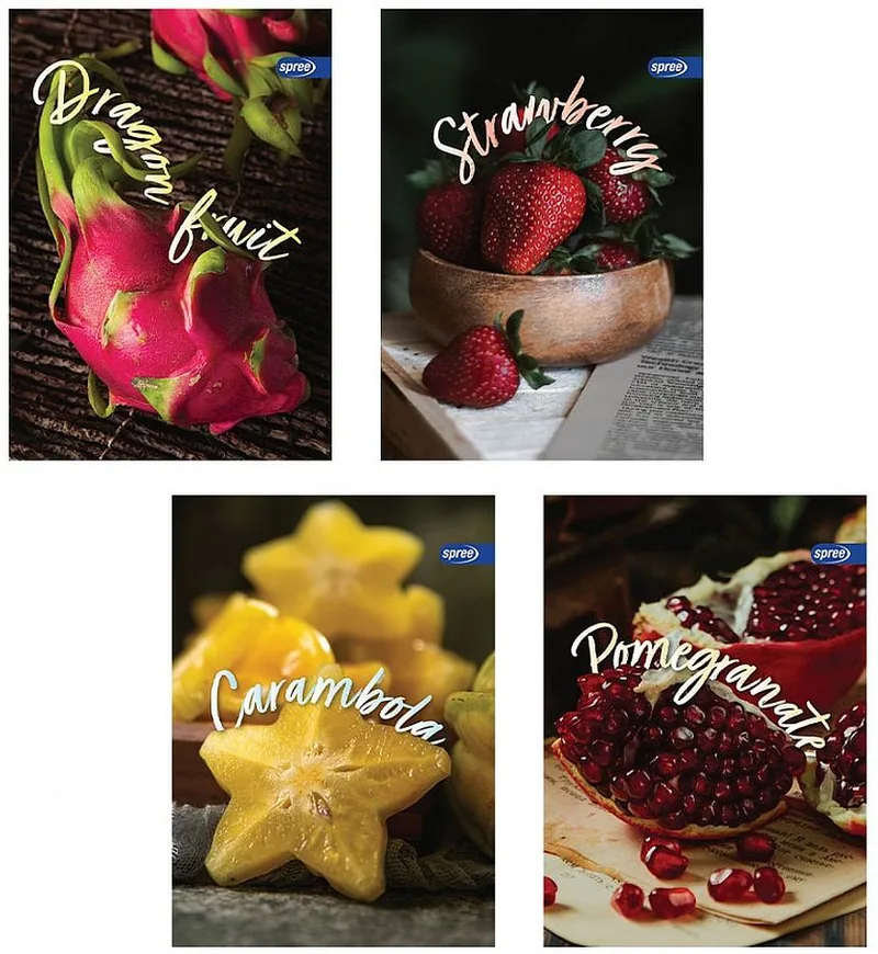 Set 10 Caiete Spree Fruits A4 40+2 Foi Randuri Largi
