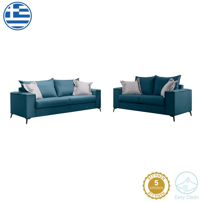 Set 2 Canapele 2 Locuri Verona x2 Pako World Gri Deschis 225x93x100cm