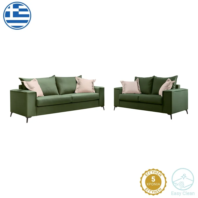 Set 2 Canapele cu 2 Locuri Verona x2 Pako World Verde Inchis 225x93x100 cm