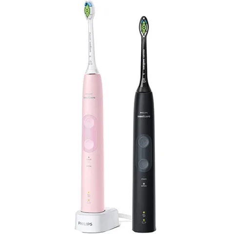 Set 2 Periute de Dinti Electrice Philips Sonicare Protective Clean 4500 Negru si Roz