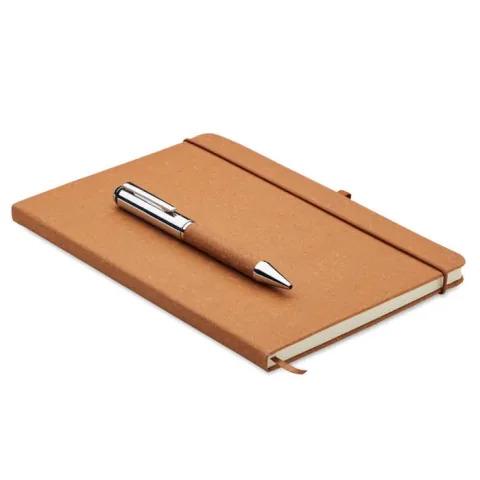 Set Cadou Midocean Carnet A5 Piele Reciclata Liniat 160 Pagini