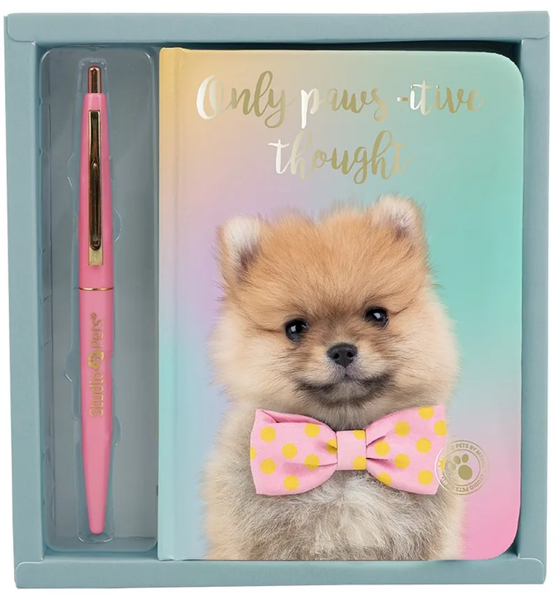 Set Caiet cu Pix Studio Pets Cățelușul Pompon A6 120 Pagini în Cutie