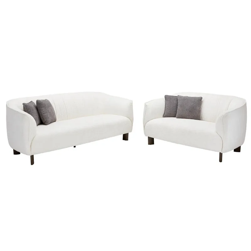 Set Canapea si Fotolii Mid.You Textil Crem
